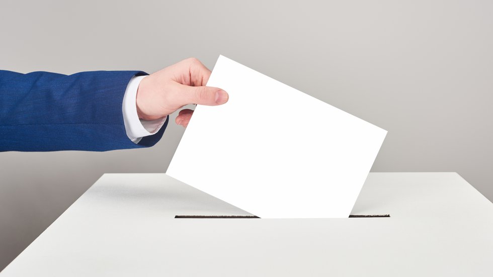 Man casting his vote