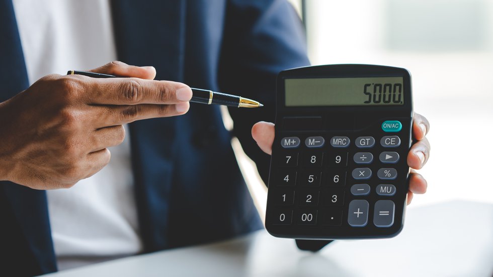 Man with calculator